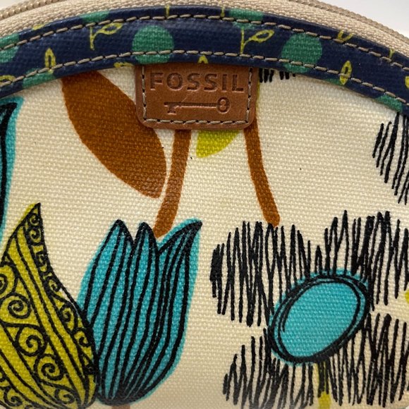 Fossil Coated Canvas Floral Pencil Case - Picture 2 of 8